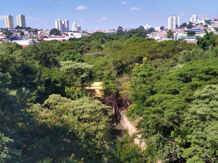 Vista aérea do Parque Linear Tiquatira já restaurado